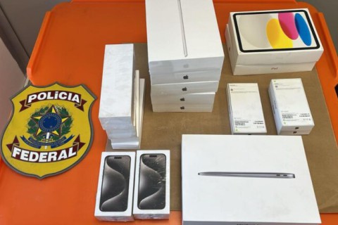 Polícia Federal prende, no Aeroporto Castro Pinto, homem que tentava trazer iPhones e iPads do Paraguai