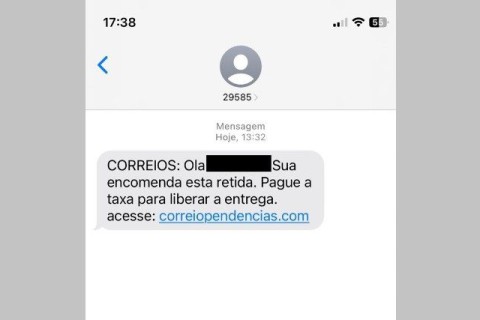 Golpe do falso SMS sobre encomenda retida tenta arrancar dinheiro de paraibanos; Correios nega cobrança