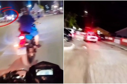 VÍDEO: “eita, deu ruim”, diz homem após amigo ser abordado pela polícia por cortar giro em moto