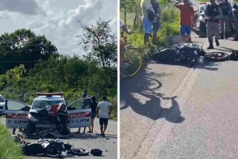 Motociclista morre após colidir com viatura da Polícia Militar na PB-073