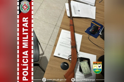 Polícia Militar apreende espingarda artesanal em Igaracy