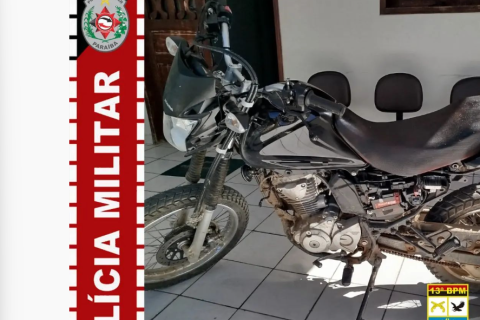 Polícia recupera moto roubada em Coremas