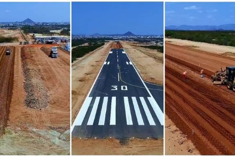 Aeroporto de Patos: obras avançam com suspensão temporária dos voos. Vídeo