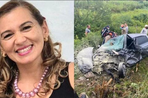 Acidente na BR-104 deixa carro destruído e resulta na morte de professora, em Esperança